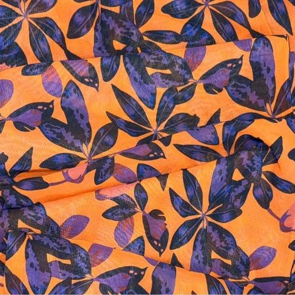 PRETTYLITTLETHING Plus Orange Print Beach Flare Pants ie 16 NWT - Picture 5 of 7